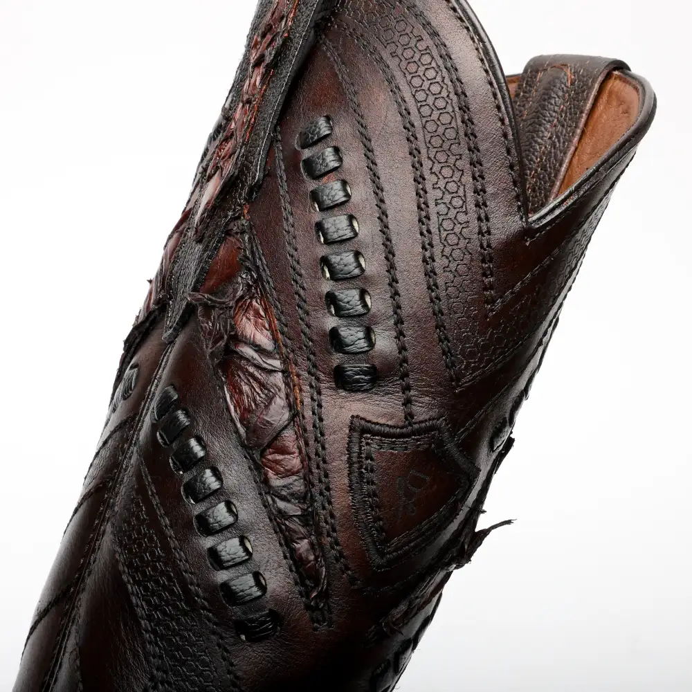 AUTHENTIC Brown Pirarucu Boots - Square Toe