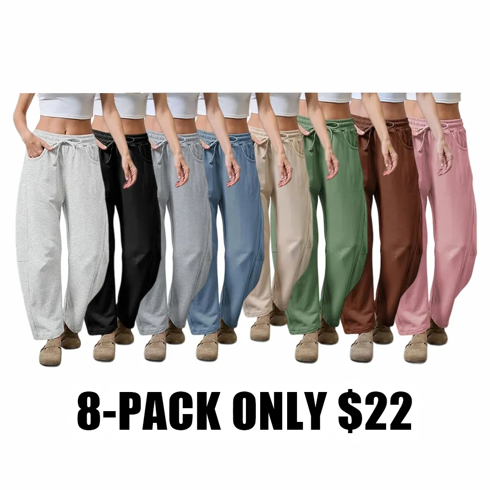 Women's Cotton Lounge Oversized Crop Top & Barrel Leg Sweatpants