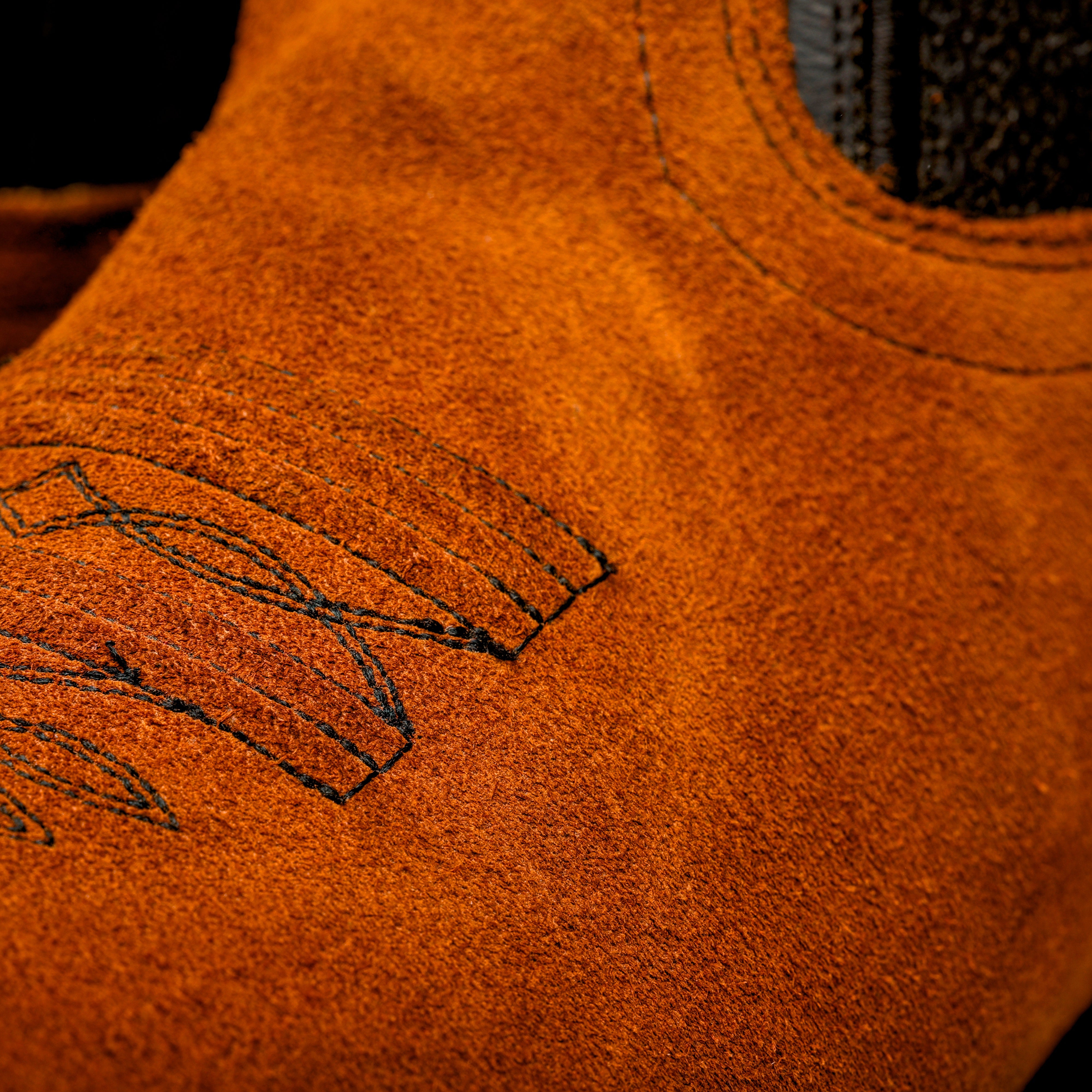 Cognac Rough-Out Boots - Square Toe