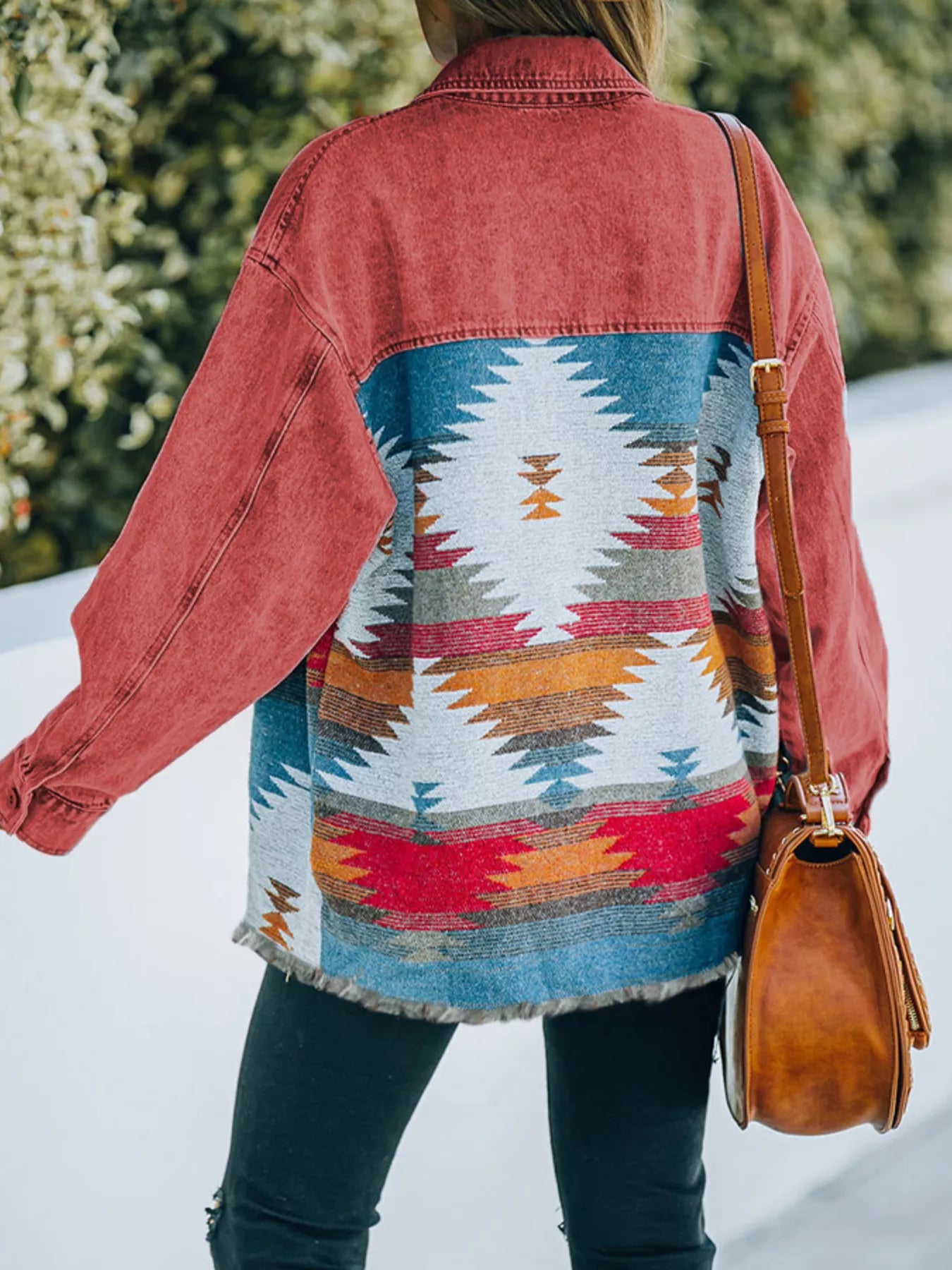 Print Button Up Jacket