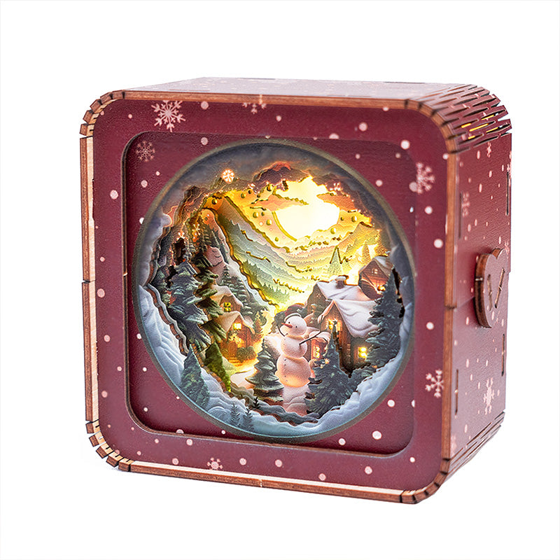 Snow Mountain Hut Kit - 3D Wooden Puzzle Night Light