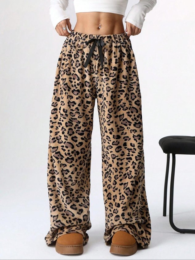 Loose Simple Leopard Pants