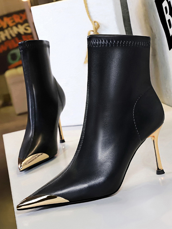 Pointed-Toe Split-Joint Pumps Boots