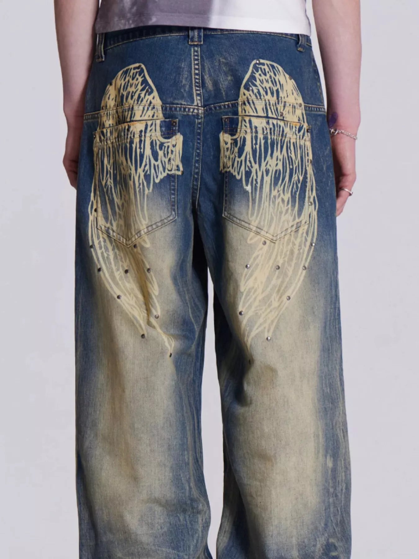 Vintage Wash Wide Leg Jeans