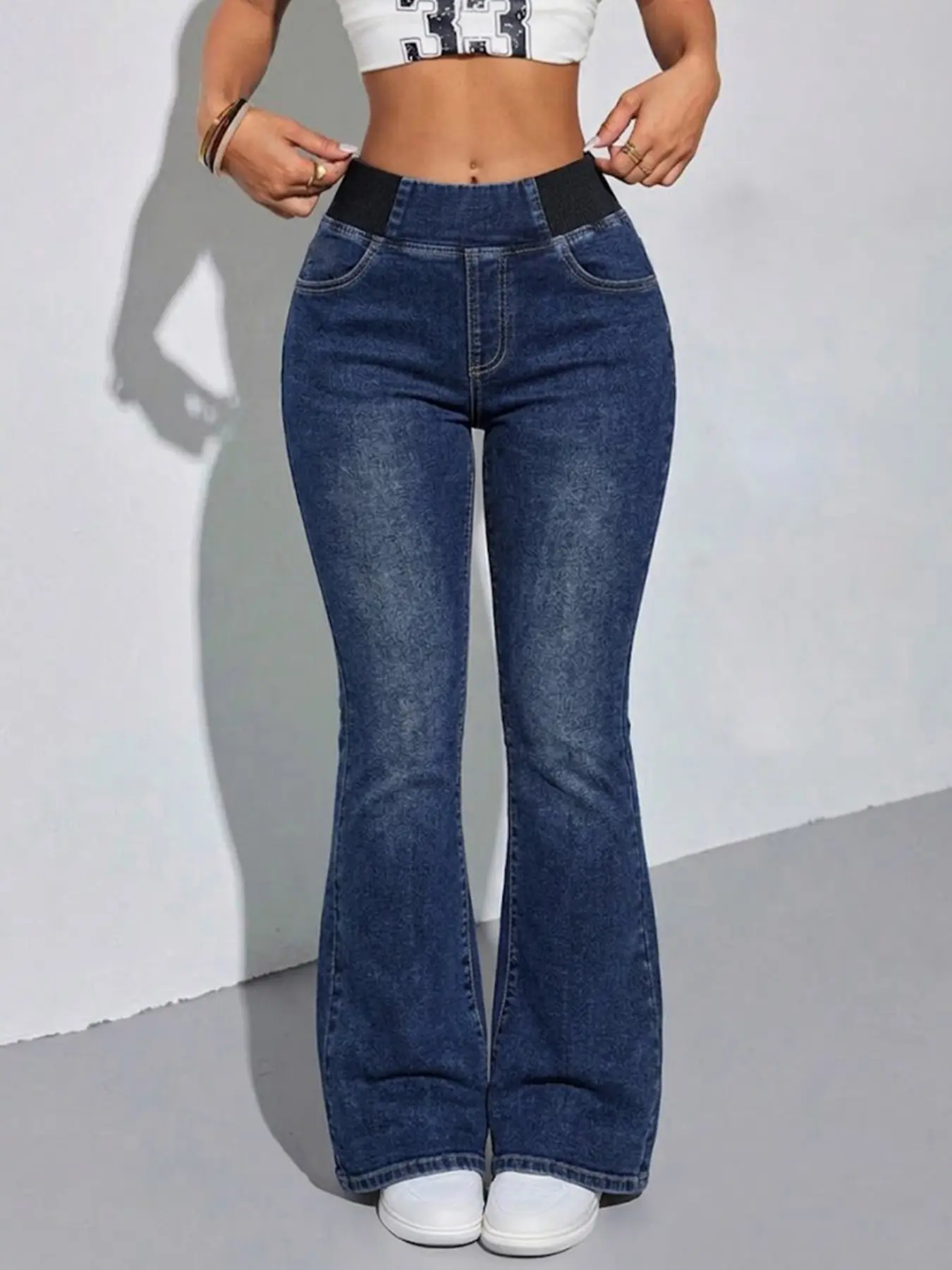 High-Waisted Stretch Flare Jeans