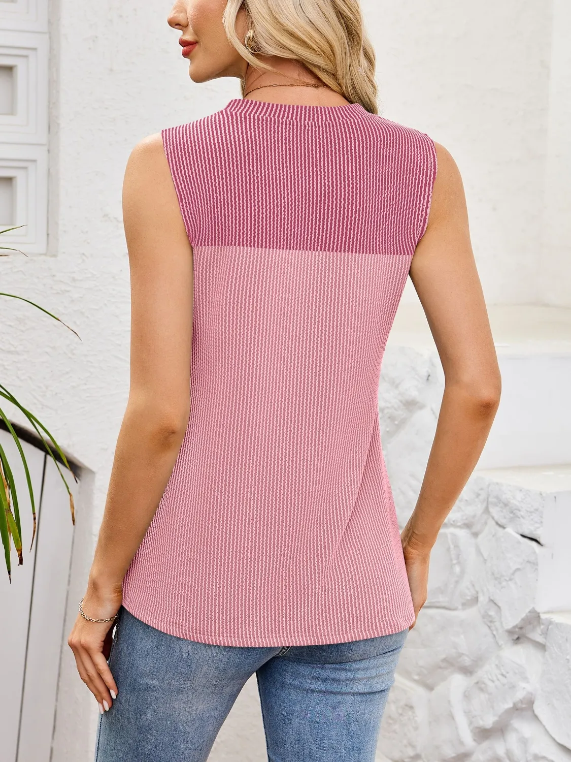 Textured Round Neck Tank (multiple color options)