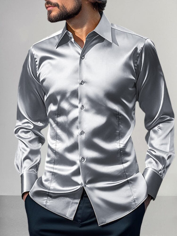 Shiny Satin Dress Shirt