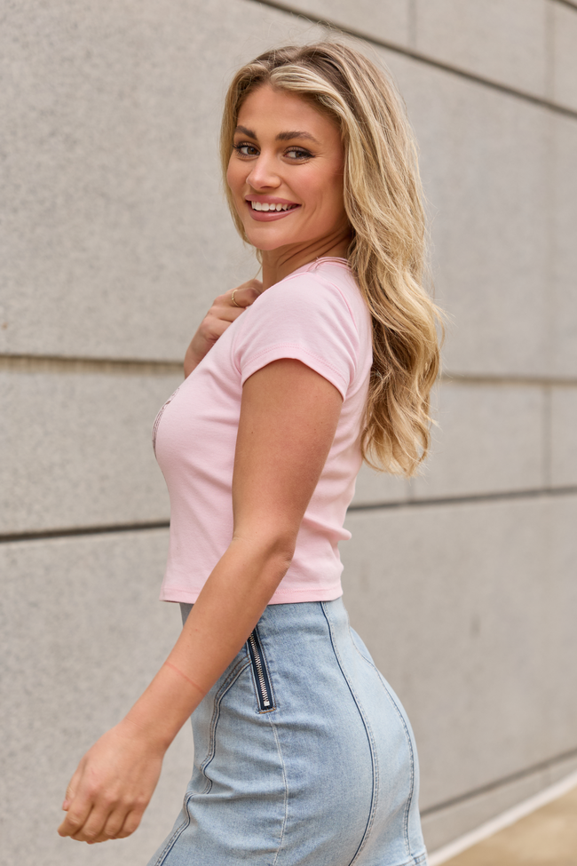 Howdy Horseshoes Pink Baby Graphic Tee