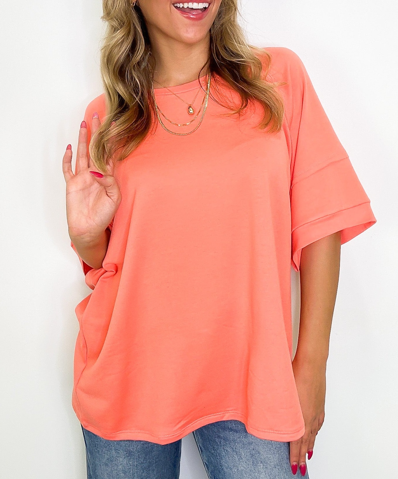 Chill Out Terry Knit Raw Edge Relaxed Top