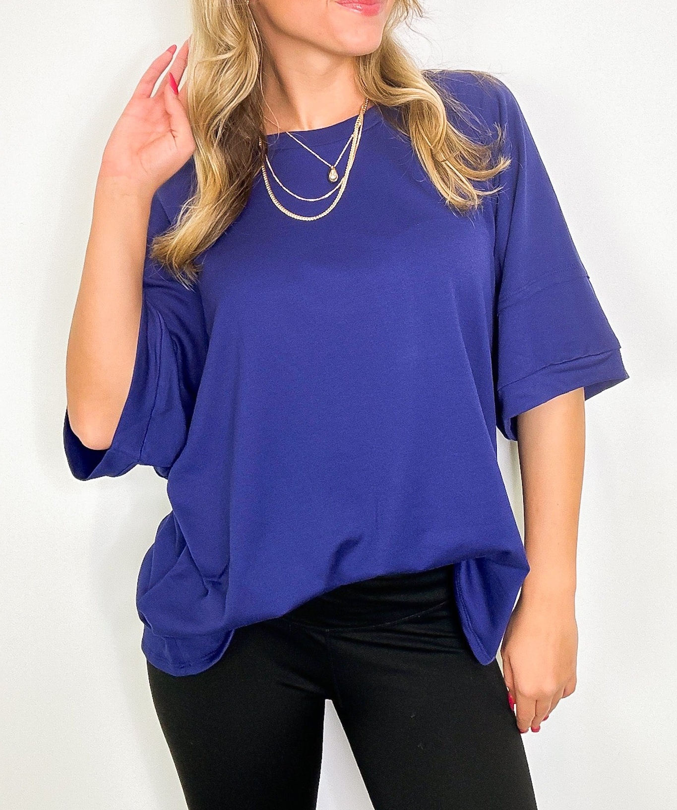 Chill Out Terry Knit Raw Edge Relaxed Top