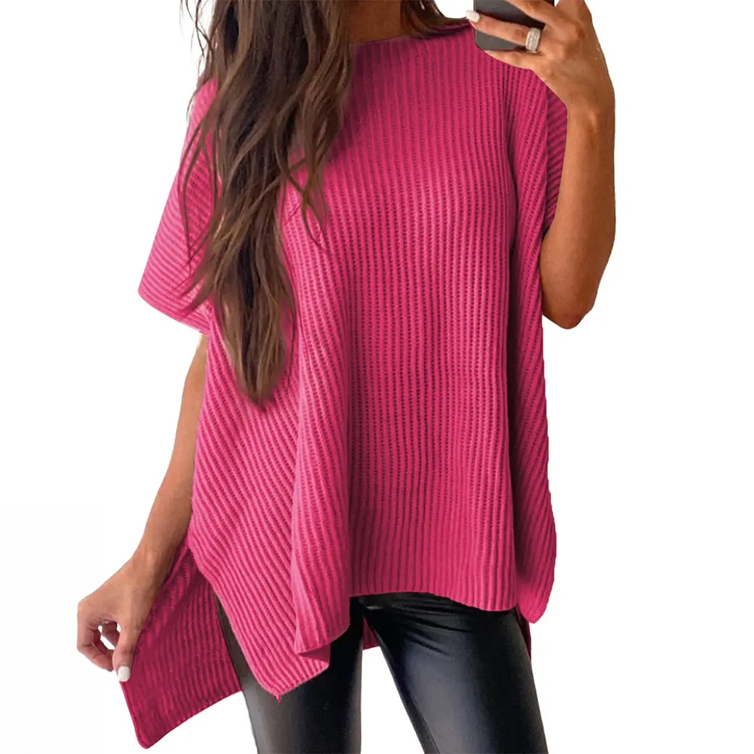 2026 Spring/Summer Oversized Cozy Ribbed Knit Top