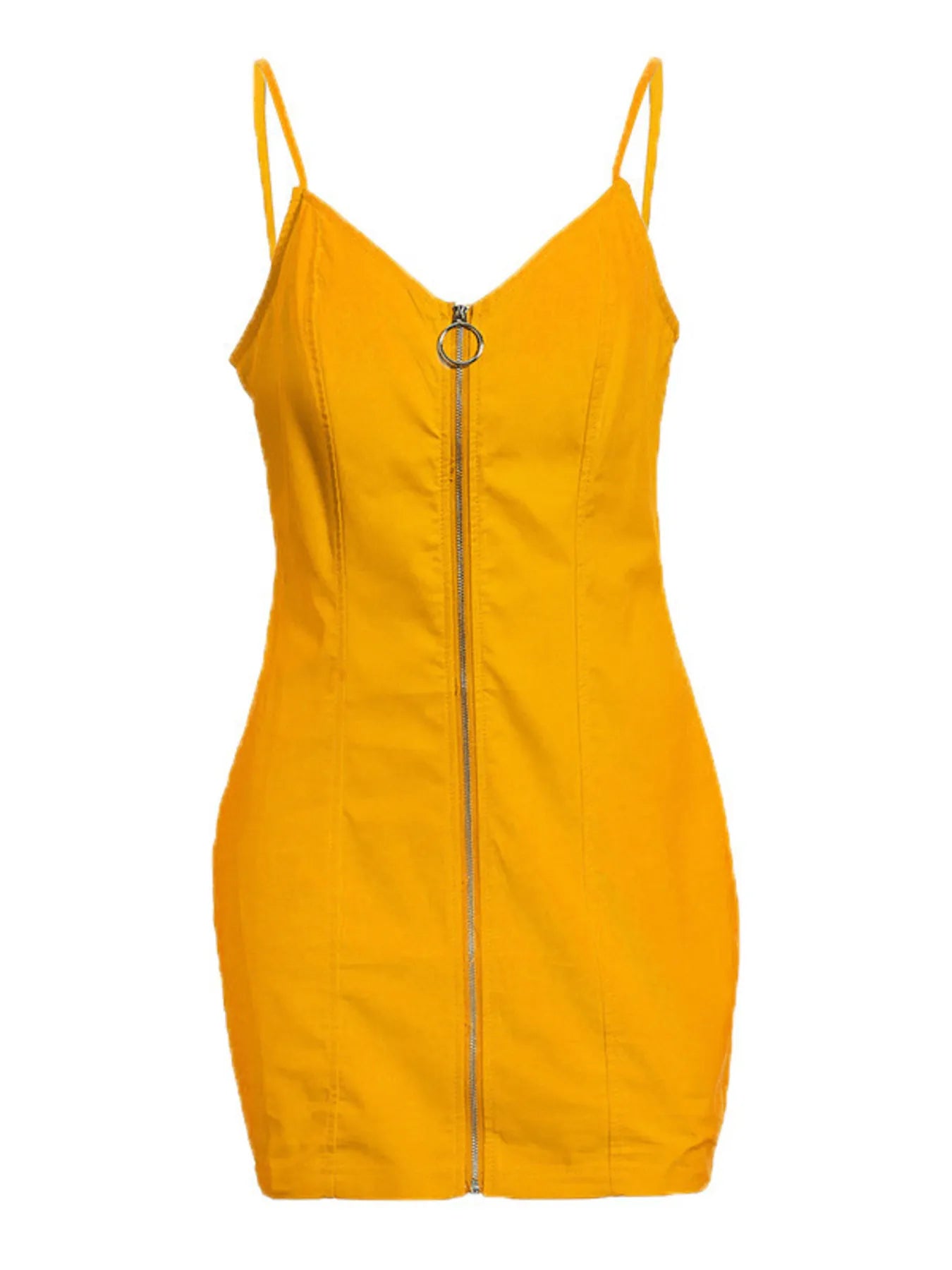 Plus Size Zip-Front Bodycon Mini Dress