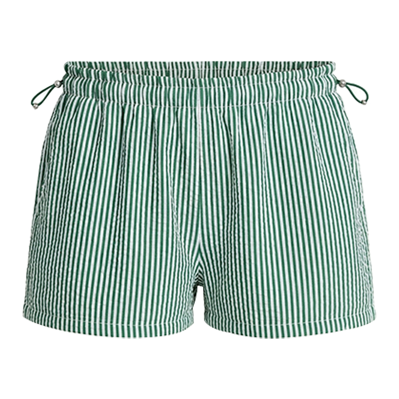 Women's Striped Seersucker Bungee Shorts, 2