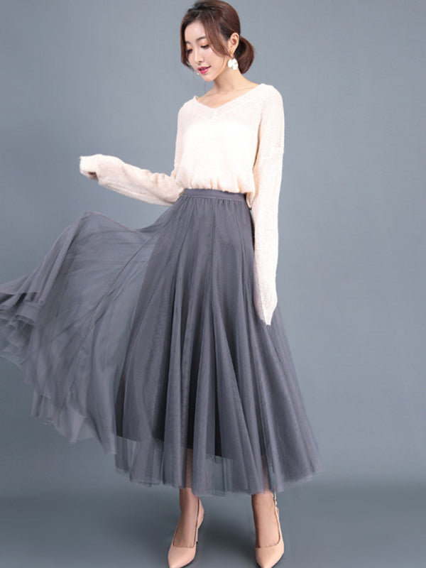 A-Line Skirt Midi Skirt