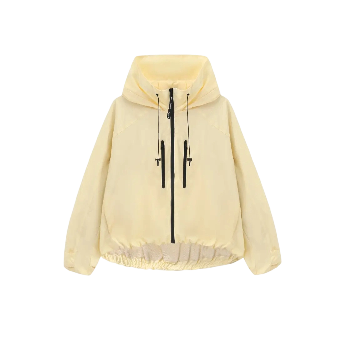 Women's Stylish Pleated Hem Rain Jacket