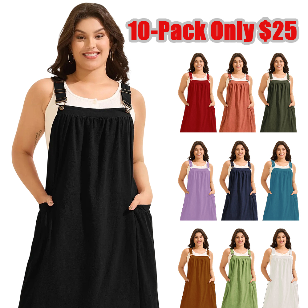 【Summer Turn-Up】【Pocket Approved】 Rust Pure Cotton Pleated Pockets Midi Dress