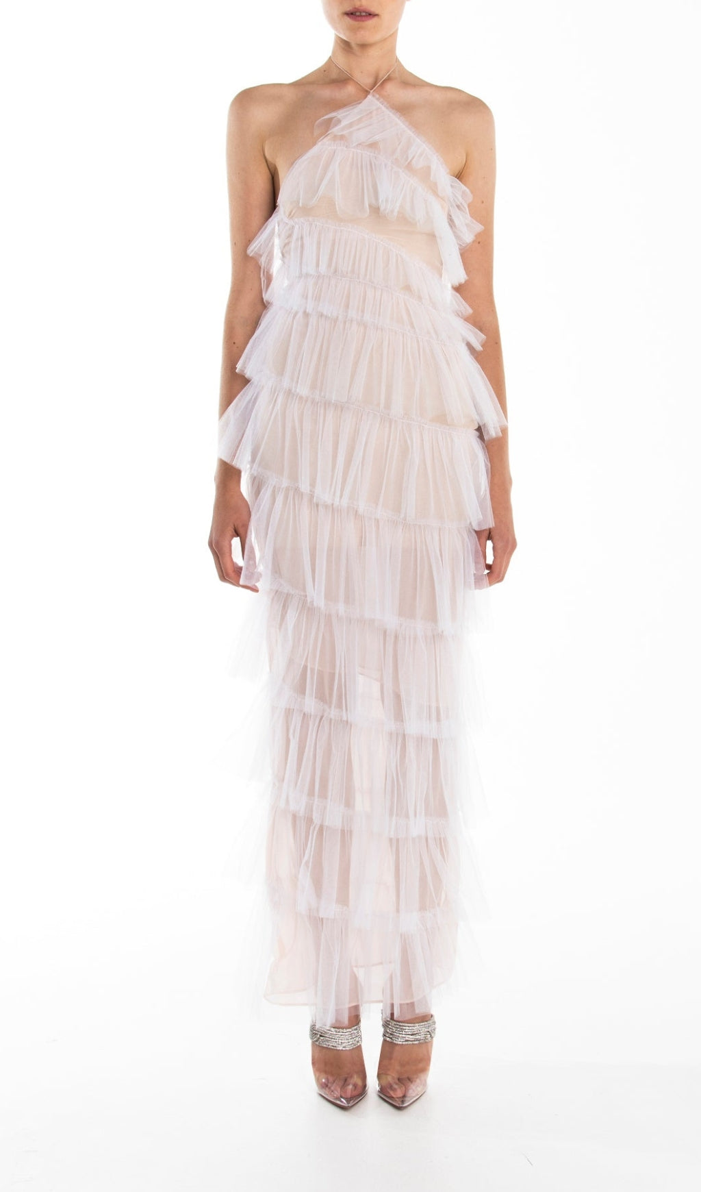 FRINGED  BACKLESS MAXI DRESS