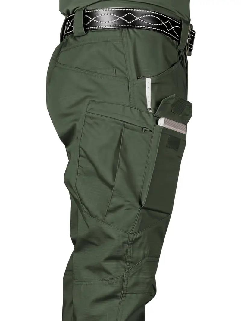 Men's Waterproof Cargo Pants – Multi-Pocket, Regular Fit Outdoor Trousers