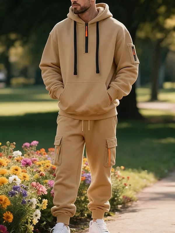 Men's winter wool-lined casual suit (loose fit version)