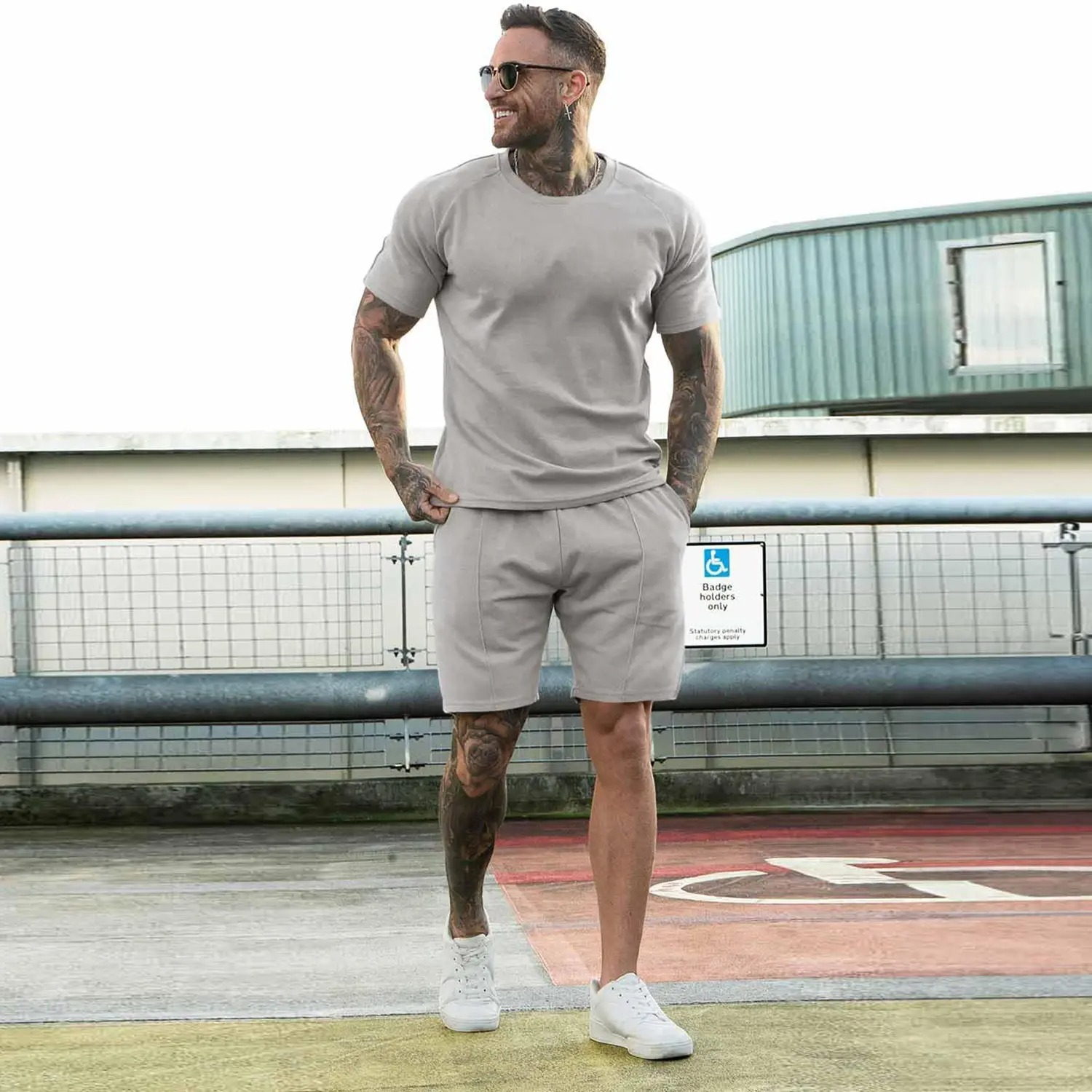 Mens Short Sets 2 Piece Outfits Fashion Summer Tracksuits Casual Set