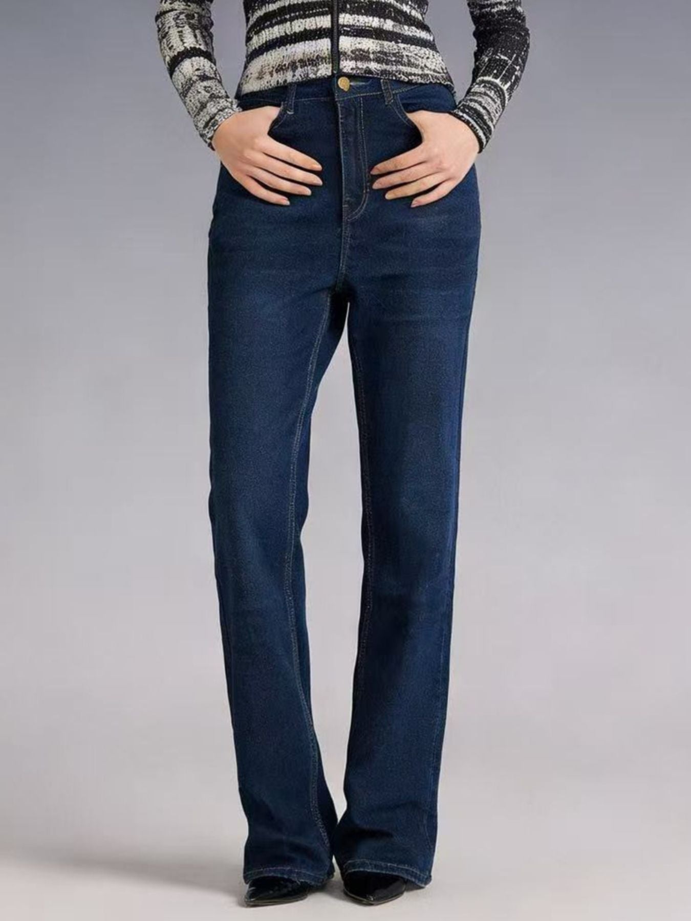 High-Waisted Bootcut Jeans