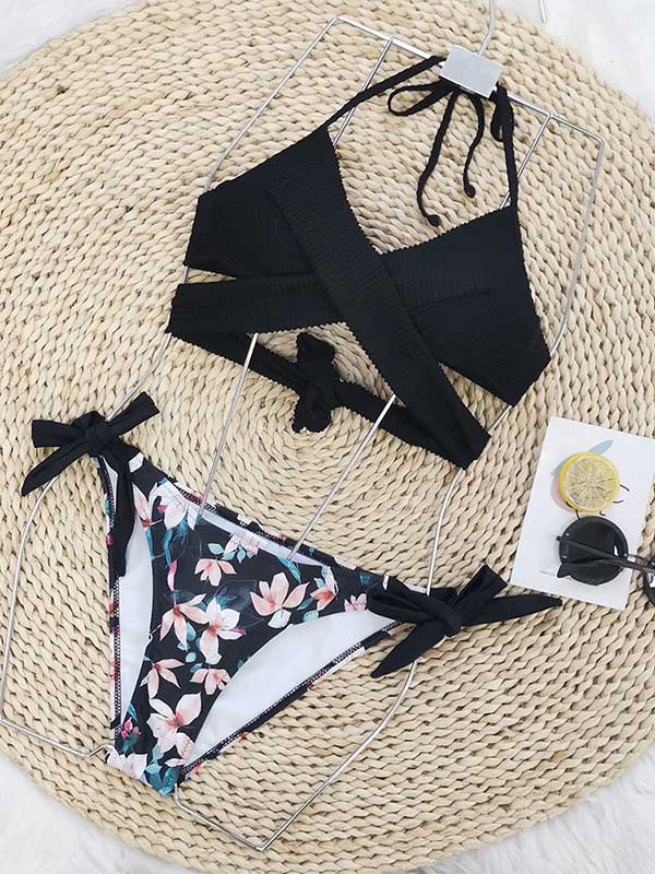 Floral Printed Bandage Bikini Swimwear