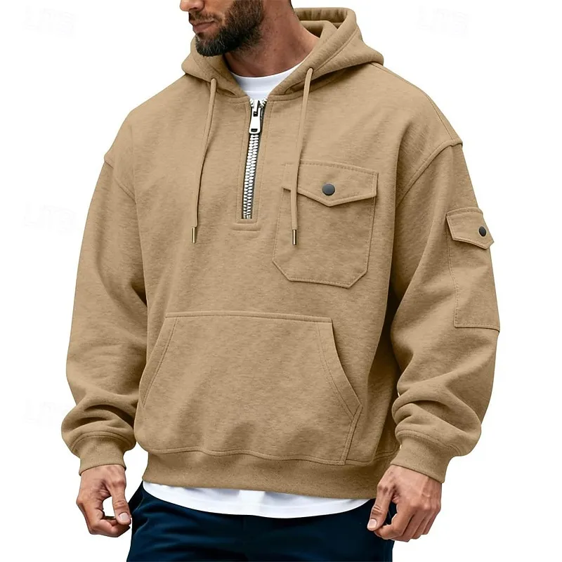 Cargo Two Piece Men's Hoodie Tracksuit Hoodie & Pants Set