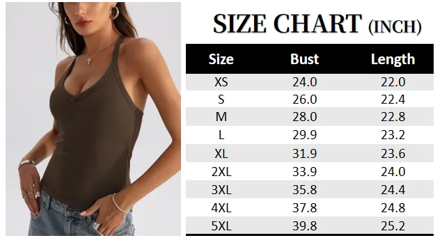 V Neck Racer Back Tank Top