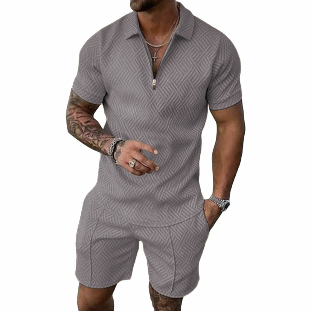 Men's Summer 2-Piece Polo & Shorts Set – Casual, Breathable Outfit