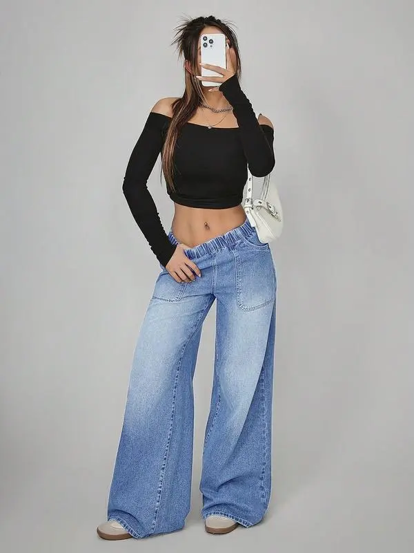 Women's High Waist Loose-Fit Denim Jeans