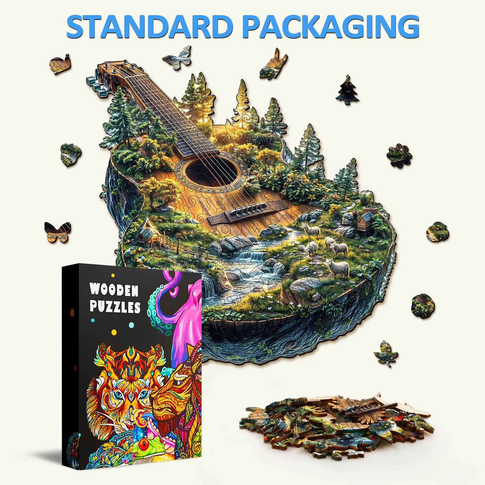 Forest guitar Wooden Jigsaw Puzzle