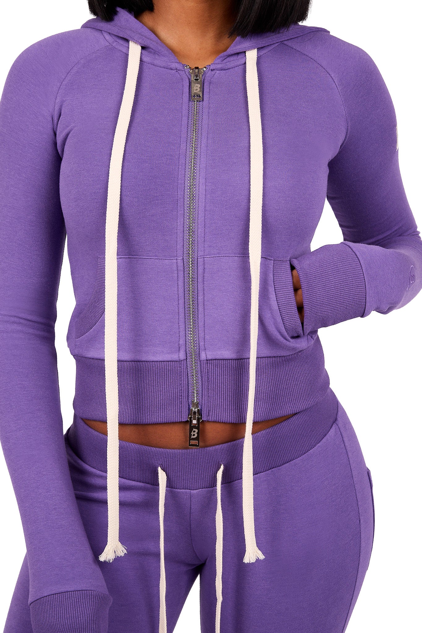 BODY KNITWEAR ZIP HOODIE (VIOLET)