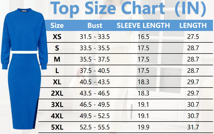 Women's 2-piece tracksuit: cropped top + left-slit skirt