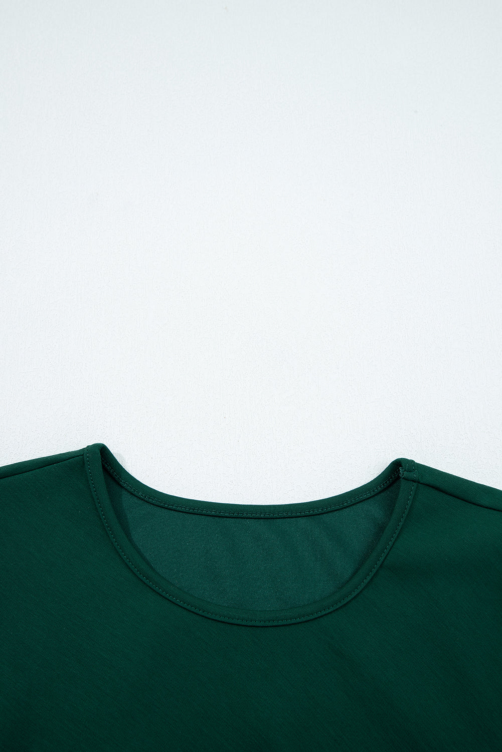 Blackish Green Solid Color Ruched Detail Long Sleeve Midi Dress