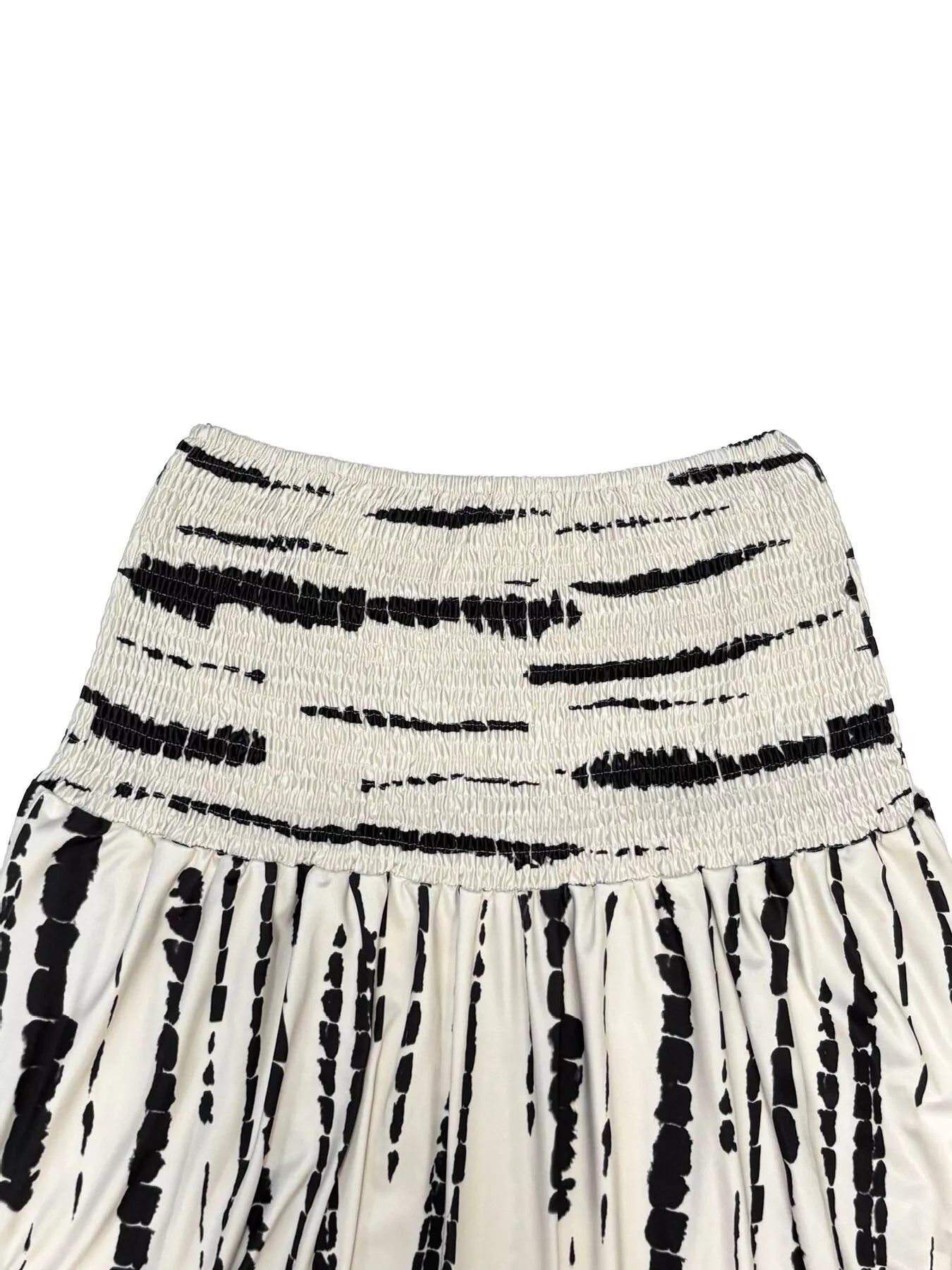 Smocked Asymmetrical Hem Skirt