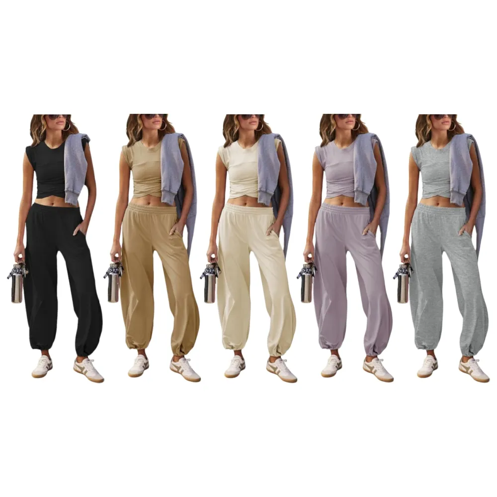 Women's Two-Piece Casual Suit Short Top (Under $3 a set!)