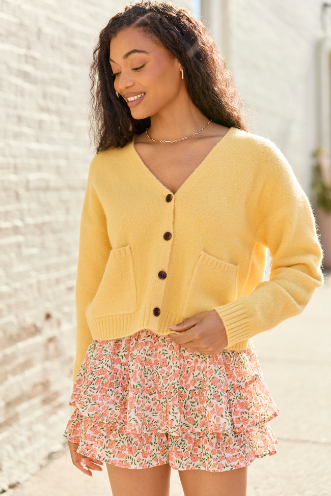 Kathryn Yellow Long Sleeve Cardigan