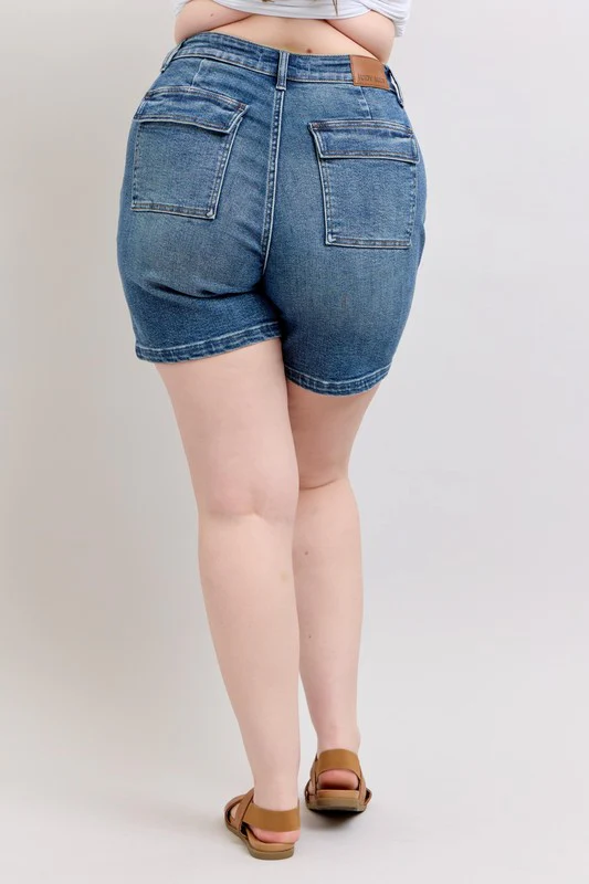 High Rise Denim Shorts