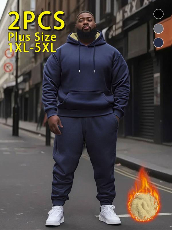 Men’s Thick Knit 2-Piece Set: Hooded Jacket & Pants