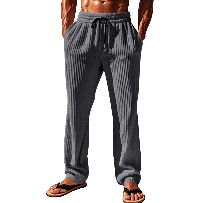 Men's vertical striped casual sports fashion trousers