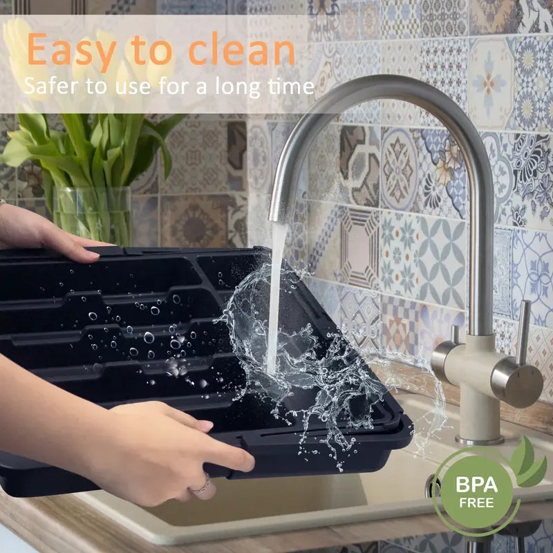 🔥3-PACK $24🔥Expandable Silverware Organizer – 9 Compartment, Adjustable 13