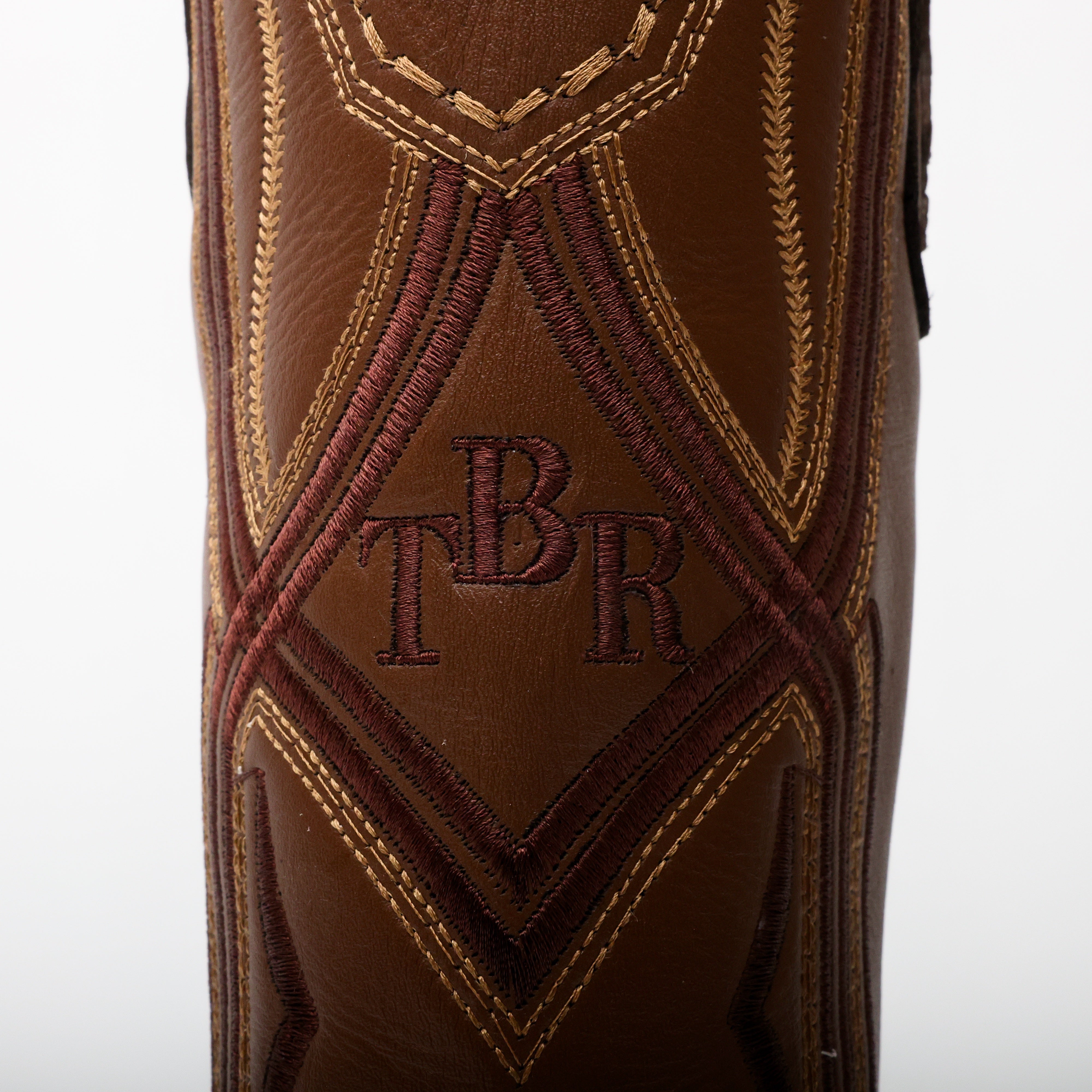 Brown Caiman Neck Leather Boots - Square Toe