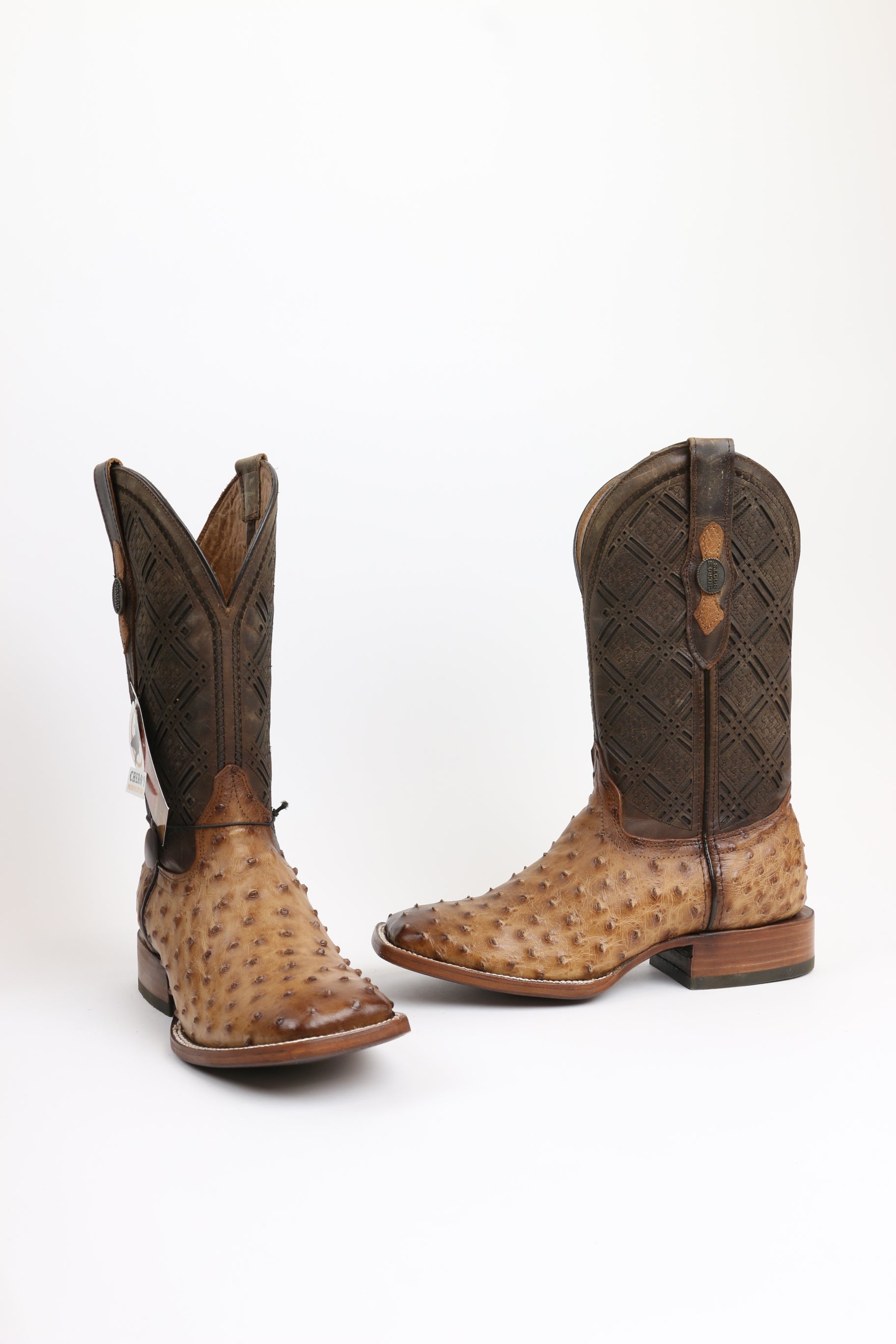 Chero's Premium Exotic Ostrich Scorched Brandy Clearance Sale 70%OFF