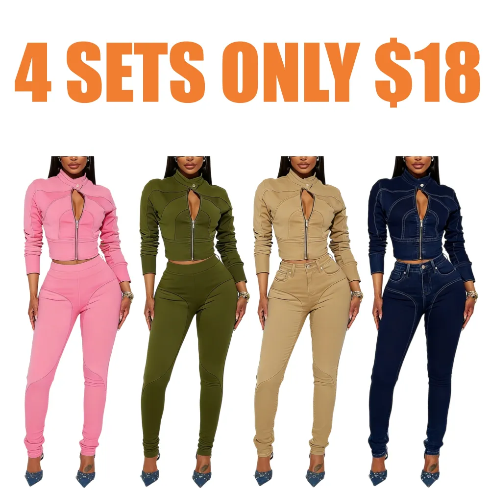 Women's Two Tone Denim Set