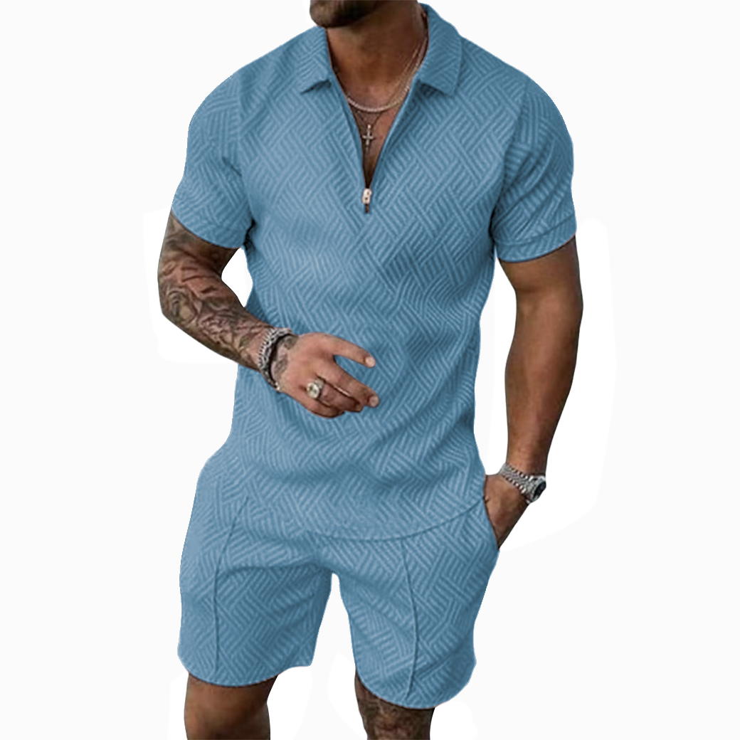 Men's Summer 2-Piece Polo & Shorts Set – Casual, Breathable Outfit