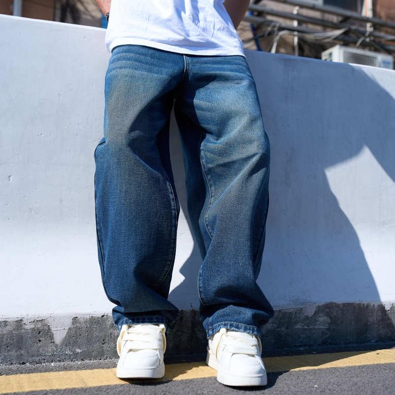 Men’s Loose Fit Cargo Denim Pants — Relaxed Streetwear Style