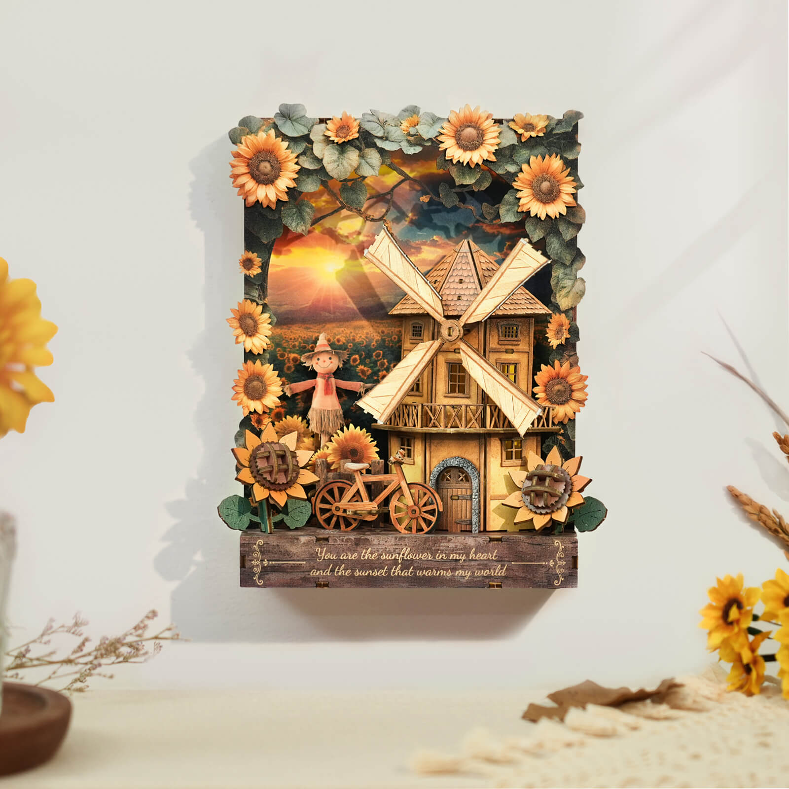 Sunlit Fieldscape â€“ DIY Wooden Painting, 3D Puzzle Craft Kit