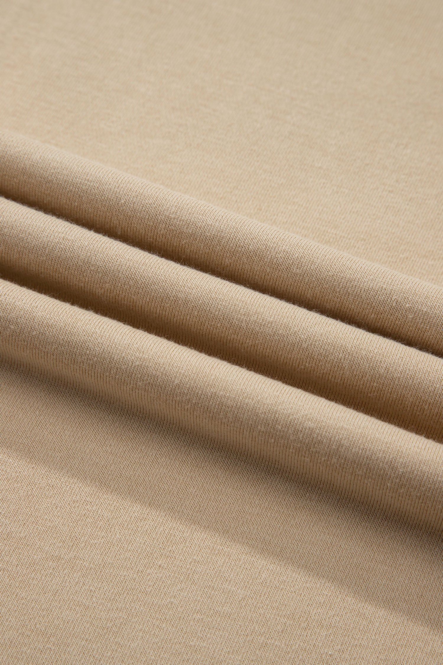 Parchment Solid Color Loose Tee Drawstring Wide Leg Pants 2pcs Outfit