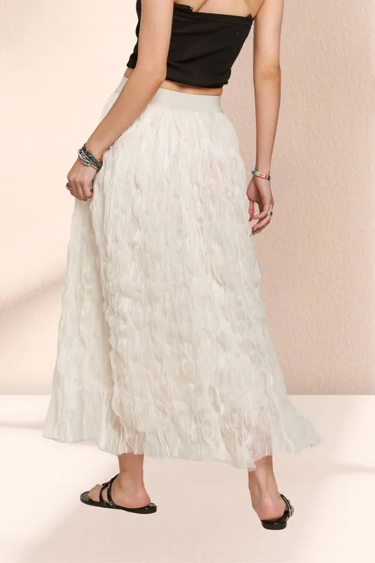 Elastic Waist Cloud Fluffy Maxi Skirt
