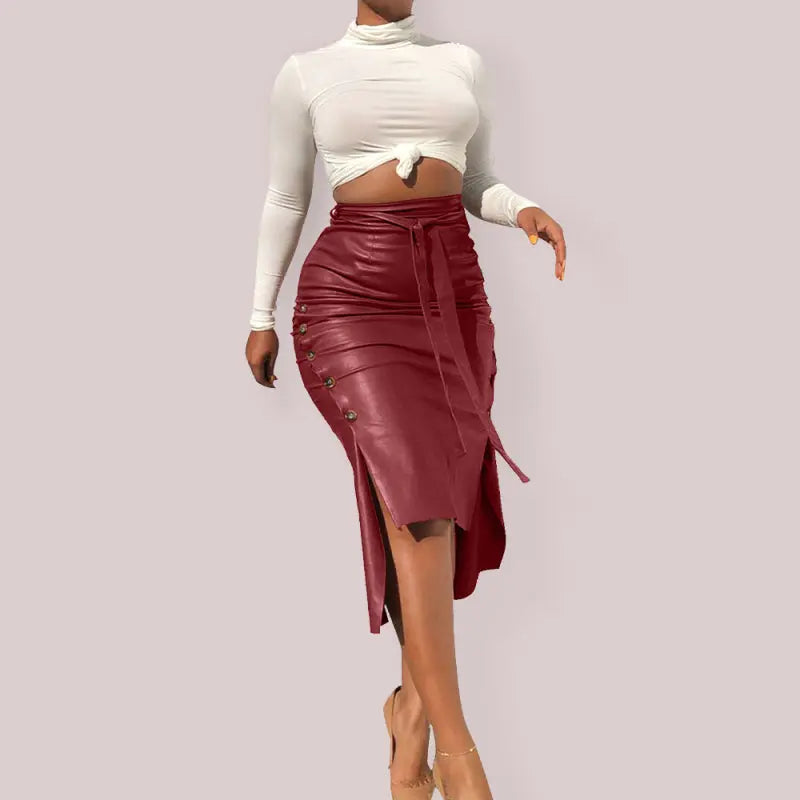 Ladies Slit Midi Slim Skirt
